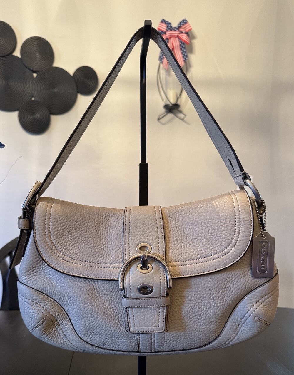 Coach Soho Shoulder Bag In Beige Pebbled Leather F10910